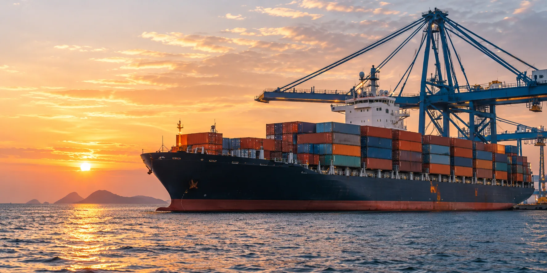 Container ship representing Indonesian export logistics