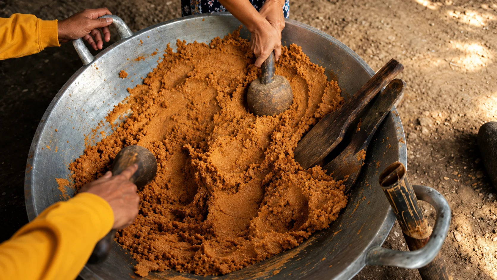 Traditional coconut sugar processing